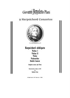 9 Concertos for Harpsicord obbligato and Strings: Scores and parts, CSPla28 by Giovanni Benedetto Platti