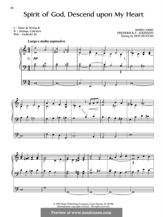 Spirit of God, Descend upon My Heart: For organ by Frederick Cook Atkinson