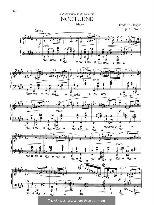 Nocturnes, Op.62: No.2 in E Major by Frédéric Chopin