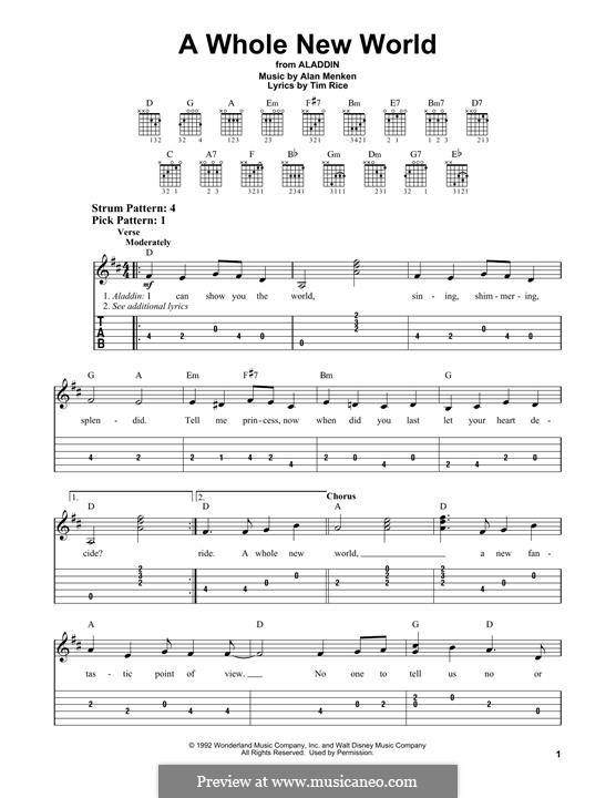 A Whole New World From Aladdin By A Menken Sheet Music On Musicaneo A Whole New World From Aladdin By A Menken Sheet Music On Musicaneo
