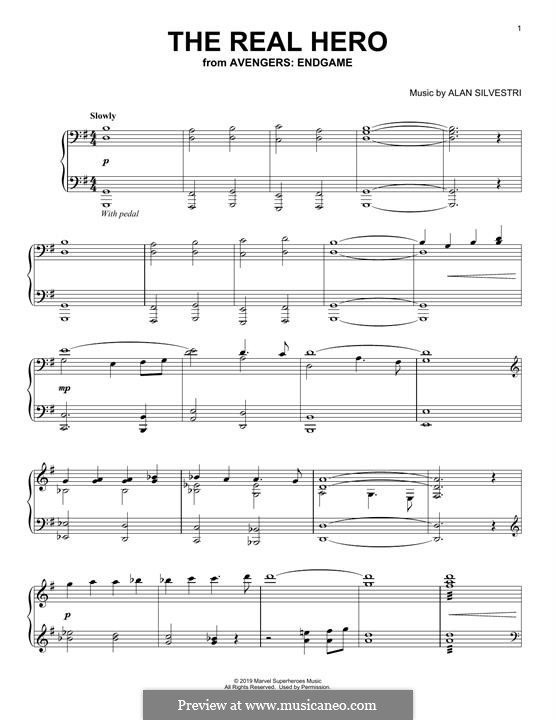 The Real Hero (from Avengers: Endgame): For piano by Alan Silvestri