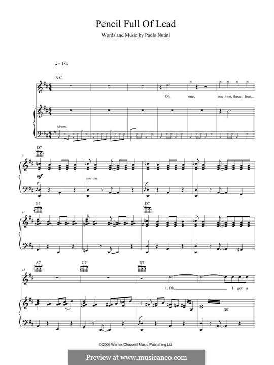 Pencil Full of Lead: For voice and piano by Paolo Nutini