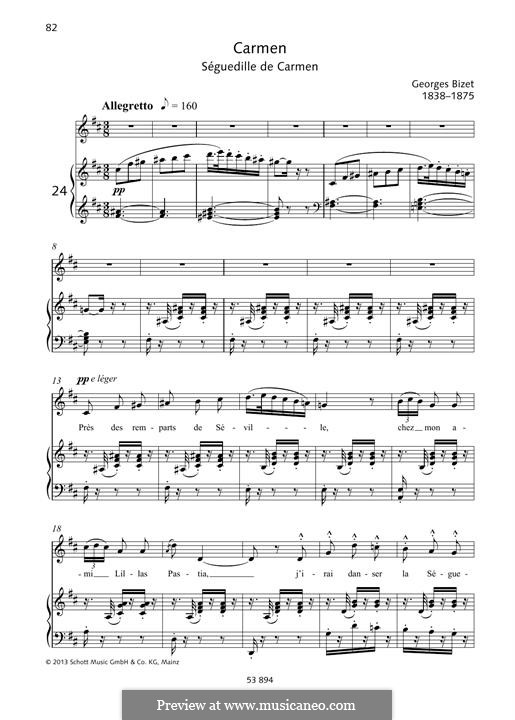 Seguedille: For voice and piano by Georges Bizet