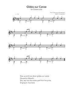 Glides our canoe: For guitar solo (D Major) by folklore