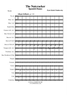 No.12 Divertissement: Spanish Dance, for full orchestra by Pyotr Tchaikovsky