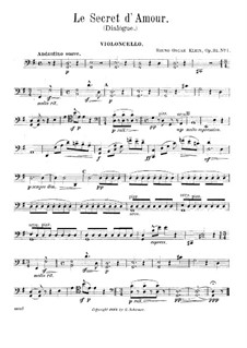Le secret d'amour, Op.32 No.1: For string quartet – cello part by Bruno Oscar Klein