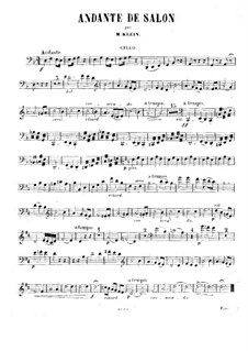 Andante de salon for Piano, Violin (or Cello) and Organ: Cello part by Manuel Klein