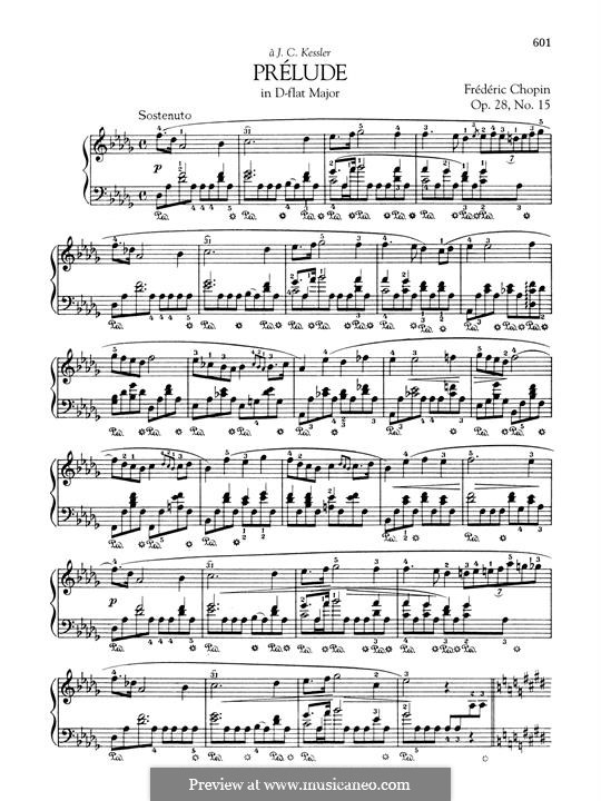 No.15 in D Flat Major: For piano by Frédéric Chopin