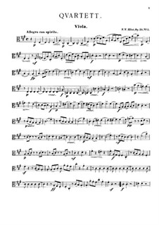 String Quartet in A Major, Op.25 No.2: Viola part by Fredrik Wilhelm Klint