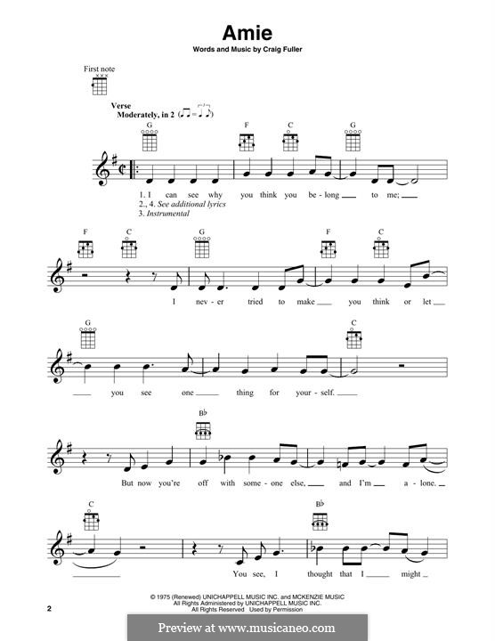 Amie (Pure Prairie League): Fpr banjo by Craig Fuller