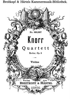 Piano Quartet in E Flat Major, Op.3: Violin part by Ivan Knorr