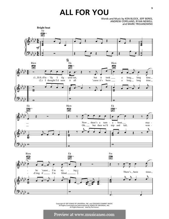 All for You (Sister Hazel) by A. Copeland, J. Beres, K. Block, M