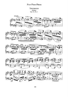 Four Pieces, Op.119: No.1 Intermezzo in B Minor by Johannes Brahms