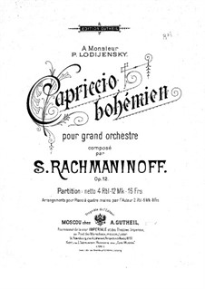 Capriccio Bohémièn, Op.12: Full score by Sergei Rachmaninoff