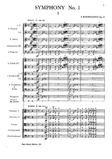 Symphony No.1, Op.13: Full score by Sergei Rachmaninoff