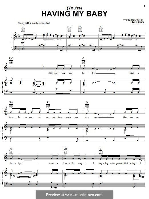 You're Having My Baby: For voice and piano (or guitar) by Paul Anka