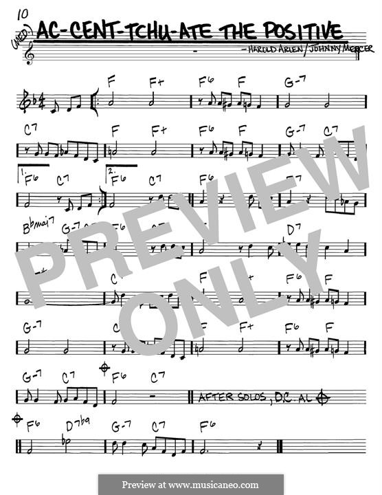 Ac-cent-tchu-ate the Positive: For guitar by Harold Arlen