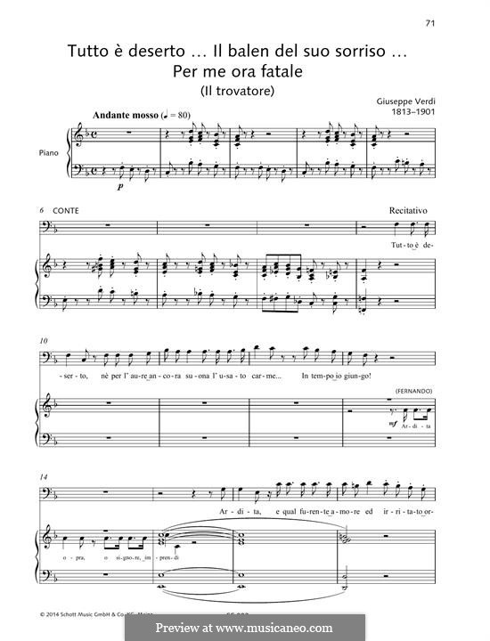 Il balen del suo sorriso: For voice and piano by Giuseppe Verdi