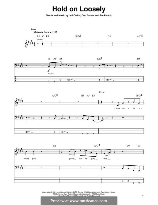 Hold on Loosely (38 Special): For bass guitar with tab by Don Barnes, James Michael Peterik, Jeff Carlisi