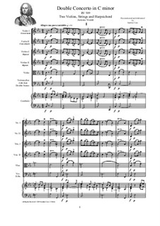 Concerto for Two Violins and Strings in C Minor, RV 509: Score, parts by Antonio Vivaldi