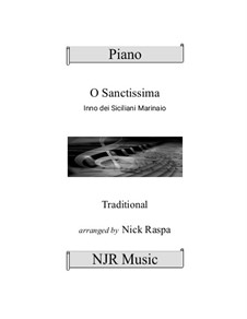 O Santissima (intermediate piano): O Santissima (intermediate piano) by Unknown (works before 1850)