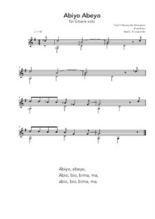 Abiyo Abeyo: For guitar solo (G Major) by folklore