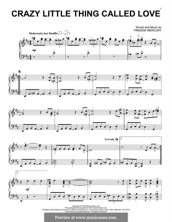 Piano version: For a single performer by Freddie Mercury