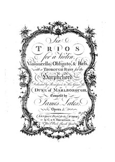 Six Trio Sonatas, Op.5: Parts by James Lates