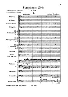 Symphony No.6 in A Major, WAB 106: Full score by Anton Bruckner