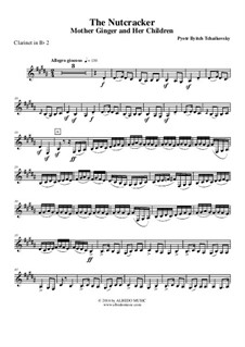 Fragments: Mother Ginger and Her Children, Polichinelles - Clarinet in Bb 2 (Transposed Part) by Pyotr Tchaikovsky