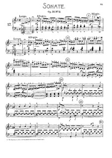 Sonata for Piano No.17 'Tempest', Op.31 No.2: For a single performer by Ludwig van Beethoven