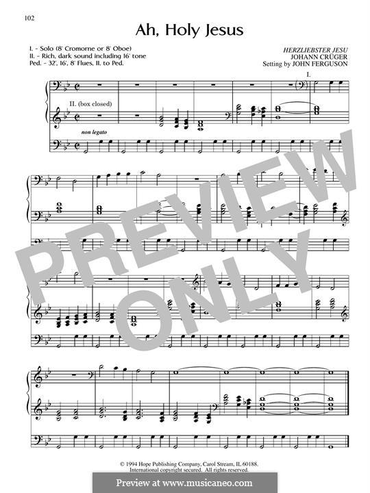 Ah, Holy Jesus - Passiontide motet: For organ by Johann Crüger