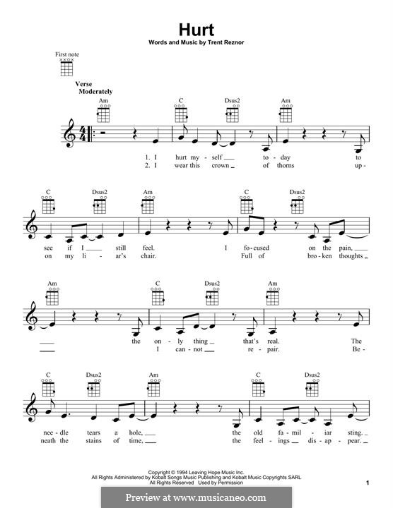 Hurt (Nine Inch Nails) by T. Reznor - sheet music on MusicaNeo Hurt (Nine Inch Nails) by T. Reznor - sheet music on MusicaNeo