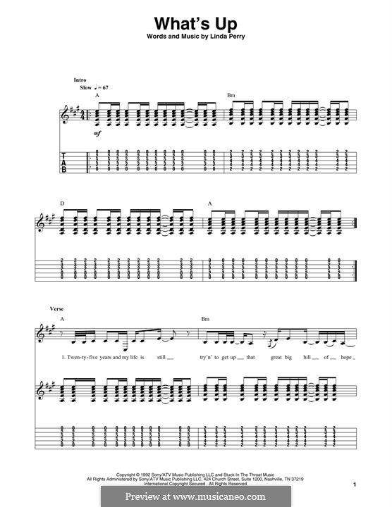 What's Up (4 Non Blondes): For guitar with tab by Linda Perry