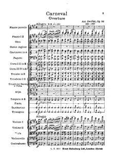 Carnival, B.169 Op.92: Full score by Antonín Dvořák