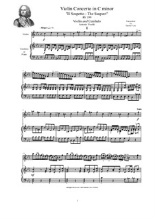Concerto for Violin, Strings and Cembalo in C minor 'The Suspect', RV 199: Version for violin and cembalo (or piano) by Antonio Vivaldi