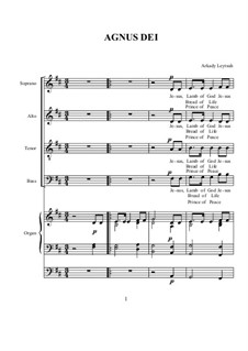 Little Mess in D for SATB Choir and Organ: No.5 Agnus Dei by Arkady Leytush