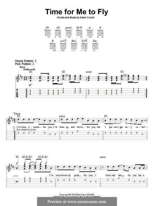 Time for Me to Fly (REO Speedwagon): For guitar with tab by Kevin Cronin