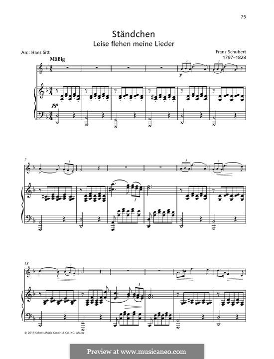 No.4 Ständchen (Serenade): For violin and piano by Franz Schubert