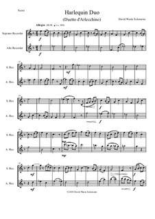 Harlequin Duo (Duetto d'Arlecchino): For soprano and alto recorders by David W Solomons