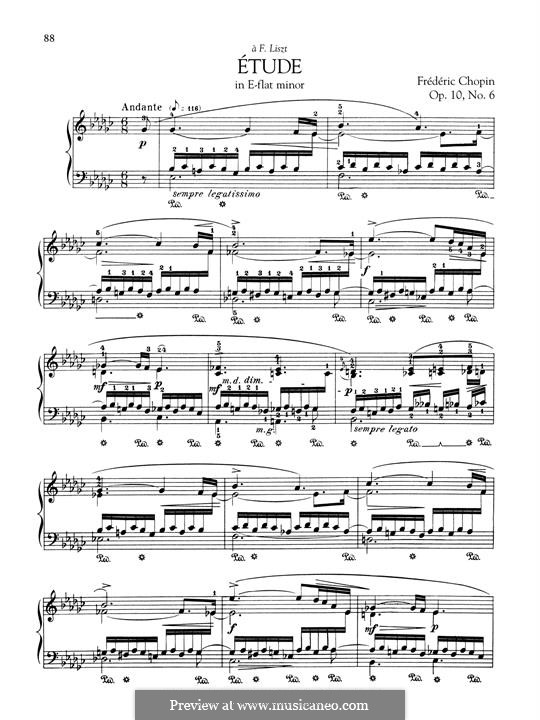 No.6 in E Flat Minor: For piano by Frédéric Chopin