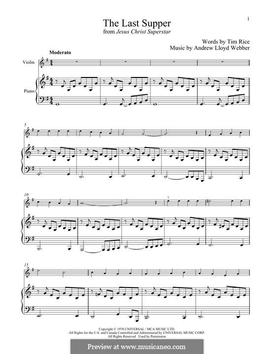 The Last Supper: For violin and piano by Andrew Lloyd Webber