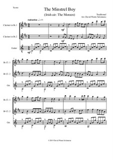 The Minstrel Boy (The Moreen): For 2 B flat clarinets and guitar by folklore