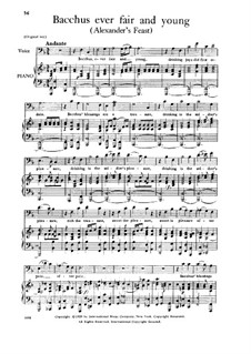 Alexander's Feast or the Power of Musick, HWV 75: Bacchus ever fair and young, Low Voice by Georg Friedrich Händel