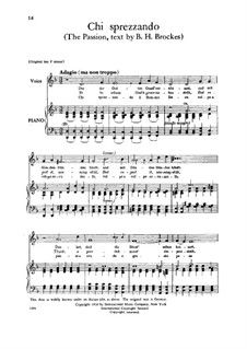 Brockes Passion, HWV 48: Chi sprezzando, Low Voice by Georg Friedrich Händel