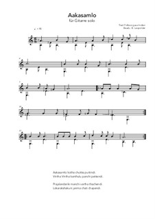 Aakasamlo: For guitar solo (a minor) by folklore