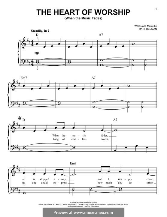 The Heart Of Worship (When The Music Fades): For piano by Matt Redman