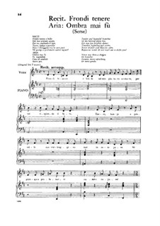 Largo (Ombra mai fu): For low voice by Georg Friedrich Händel