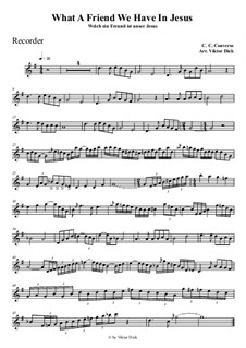What a Friend We Have in Jesus: For recorder playAlong by Charles Crozat Converse