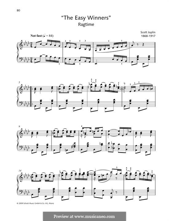 The Easy Winners: For piano by Scott Joplin